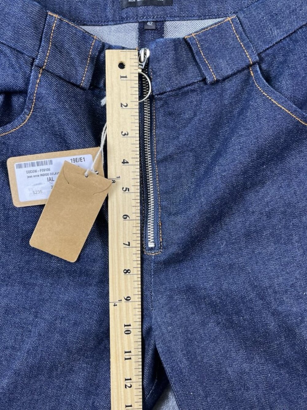 A.P.C. Denim FR Jeans Women's Size 42EU (US 12) Anna Indigo Delave Zipper Front - Picture 10 of 11